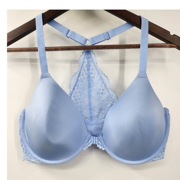 Maidenform Light Blue Lace Detail Bra Size 38D - Picture 1 of 4